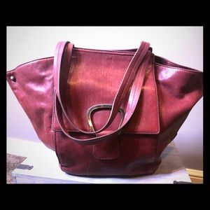 Kooba leather burgundy tote